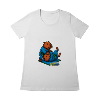Nome do produto Camiseta Capivara Lutando Jiu-Jitsu menino - feminina