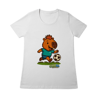 Nome do produto Camiseta Capivara Jogando Futebol - feminina