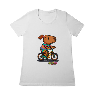Nome do produto Camiseta Capivara de Bicicleta menina - feminina
