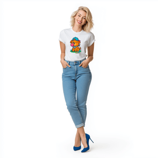 Nome do produto Camiseta T-shirt Adulto Unissex Cachorro com Bandana – 100% Algodão | Coleção Reino Animal do Caioba