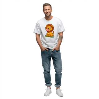Nome do produto Camiseta T-shirt Adulto Unissex Leão – 100% Algodão | Coleção Reino Animal do Caioba