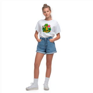 Nome do produto Camiseta Juvenil (10 a 14 anos) Jacaré – 100% Algodão | Coleção Reino Animal do Caioba