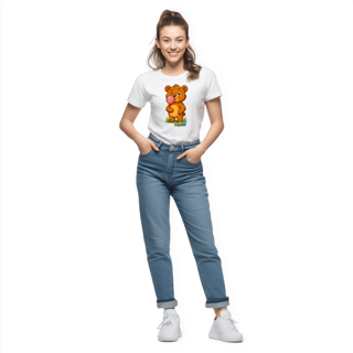 Nome do produto Camiseta T-shirt Unissex Ursinho – 100% Algodão | Coleção Reino Animal do Caioba