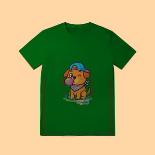 Nome do produto Camiseta T-shirt Adulto Unissex Cachorrinho – 100% Algodão | Coleção Reino Animal do Caioba