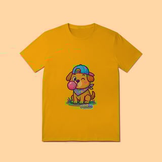 Nome do produto Camiseta T-shirt Adulto Unissex Cachorrinho – 100% Algodão | Coleção Reino Animal do Caioba