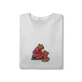 Nome do produto Camiseta Capivara Lutando Jiu-Jitsu menina - adulto