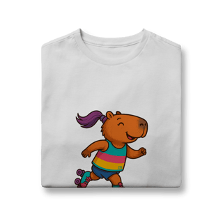Nome do produto Camiseta Capivara de Patins menina - juvenil