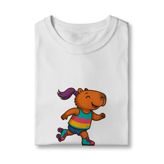 Nome do produto Camiseta Capivara de Patins menina - infantil