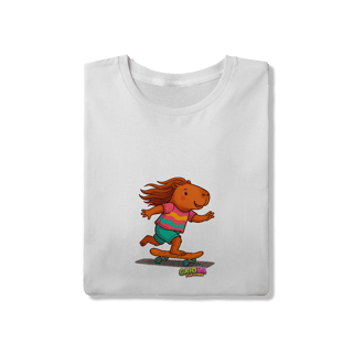 Nome do produto Camiseta Capivara de Skate menina - adulto