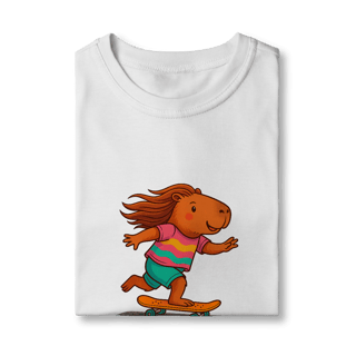 Nome do produto Camiseta Capivara de Skate menina - infantil