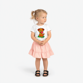 Nome do produto Camiseta Infantil (2 a 8 anos) Cachorro – 100% Algodão | Coleção Reino Animal do Caioba