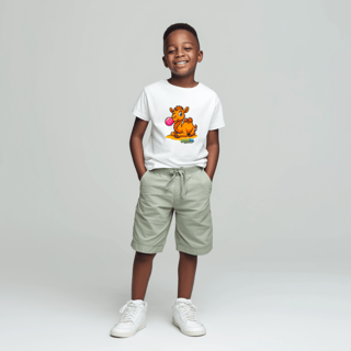 Nome do produto Camiseta Infantil (2 a 8 anos) Camelo – 100% Algodão | Coleção Reino Animal do Caioba