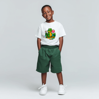 Nome do produto Camiseta Infantil (2 a 8 anos) Jacaré – 100% Algodão | Coleção Reino Animal do Caioba