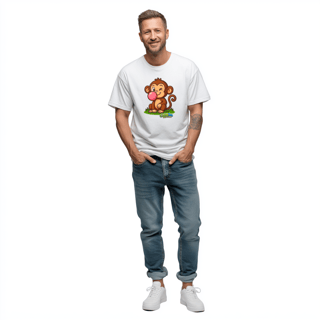Nome do produto Camiseta T-shirt Unissex Macaco – 100% Algodão | Coleção Reino Animal do Caioba