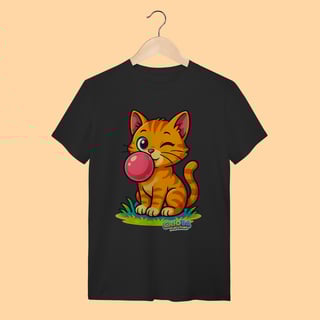 Nome do produto Camiseta T-shirt Unissex Gato Amarelo – 100% Algodão | Coleção Reino Animal do Caioba