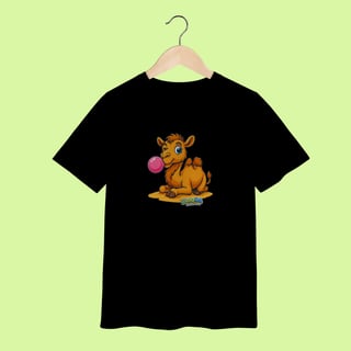 Nome do produto Camiseta Infantil (2 a 8 anos) Camelo – 100% Algodão | Coleção Reino Animal do Caioba