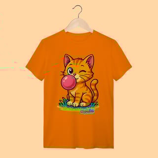 Nome do produto Camiseta T-shirt Unissex Gato Amarelo – 100% Algodão | Coleção Reino Animal do Caioba