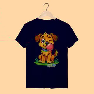 Nome do produto Camiseta T-shirt Adulto Unissex Cachorro – 100% Algodão | Coleção Reino Animal do Caioba