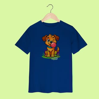 Nome do produto Camiseta Infantil (2 a 8 anos) Cachorro – 100% Algodão | Coleção Reino Animal do Caioba