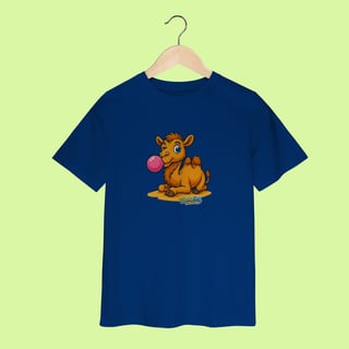 Nome do produto Camiseta Infantil (2 a 8 anos) Camelo – 100% Algodão | Coleção Reino Animal do Caioba