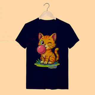 Nome do produto Camiseta T-shirt Unissex Gato Amarelo – 100% Algodão | Coleção Reino Animal do Caioba