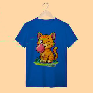 Nome do produto Camiseta T-shirt Unissex Gato Amarelo – 100% Algodão | Coleção Reino Animal do Caioba