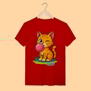 Nome do produto Camiseta T-shirt Unissex Gato Amarelo – 100% Algodão | Coleção Reino Animal do Caioba