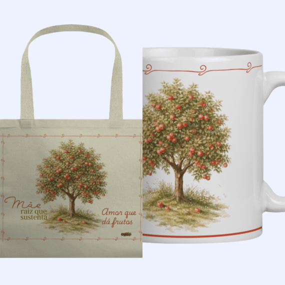 Kit Presente Macieira – Ecobag + Caneca | Coleção Dia das Mães Caioba Fun Store