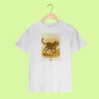 Camiseta Infantil (2 a 8 anos) Guepardo – 100% Algodão | Coleção Fauna