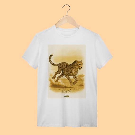 Camiseta T-shirt Unissex Guepardo – 100% Algodão | Coleção Fauna