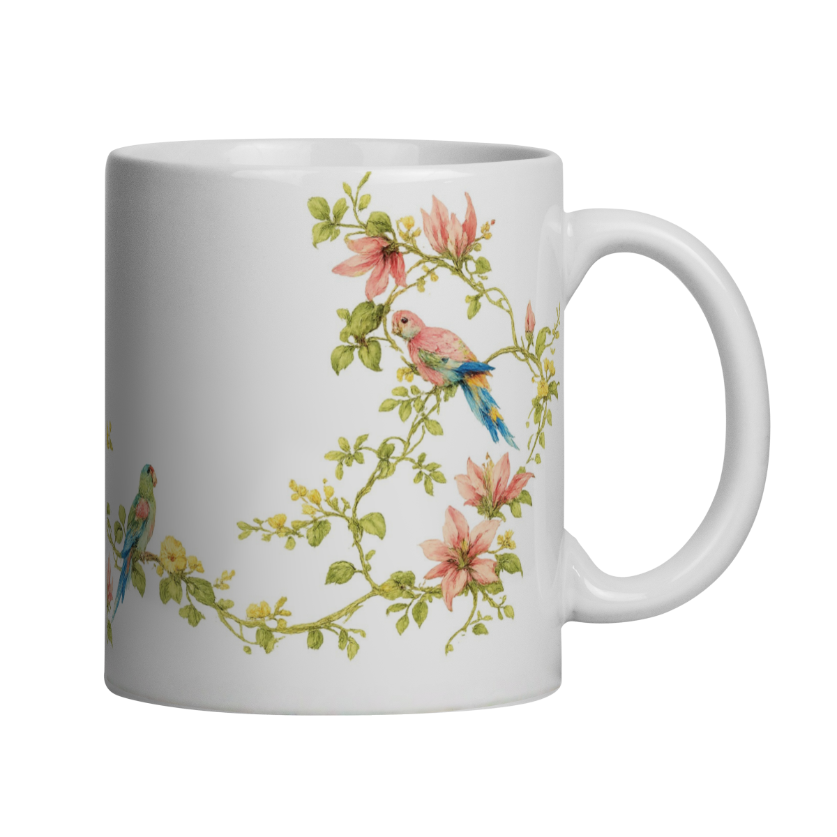 Nome do produto Caneca floral com pássaros