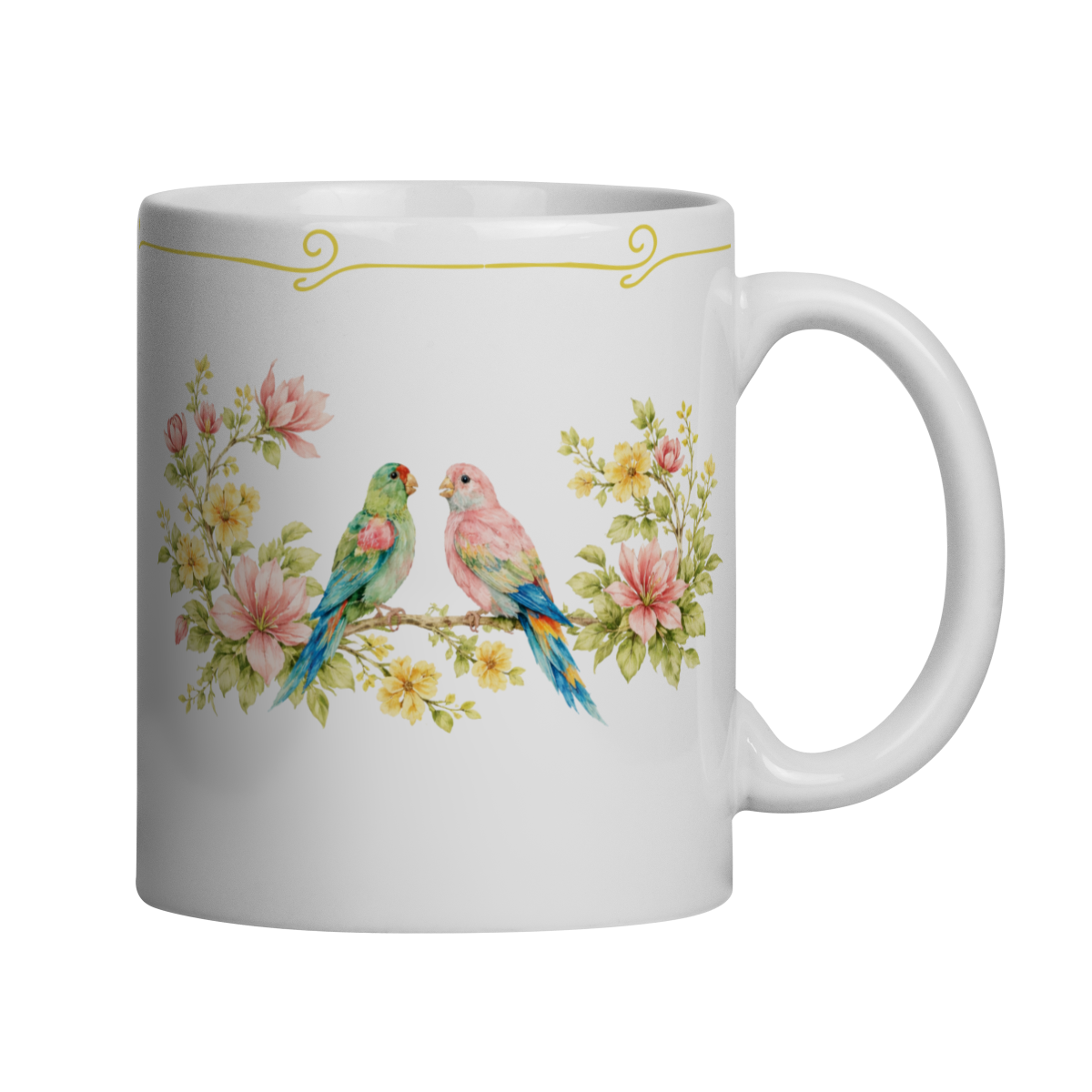 Nome do produto: Caneca pássaros floral