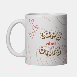 Nome do produto Caneca Capy Vibes Only Capivara Bike Menina – Porcelana 325 ml | Caioba Fun Store