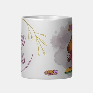 Nome do produto Caneca Capy Vibes Only Capivara Judô Menina – Porcelana 325 ml | Caioba Fun Store