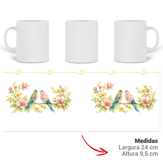 Nome do produto Caneca pássaros floral