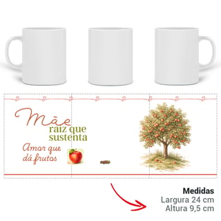 Nome do produto Caneca Macieira – Cerâmica Premium 325ml | Coleção Dia das Mães Caioba Fun Store