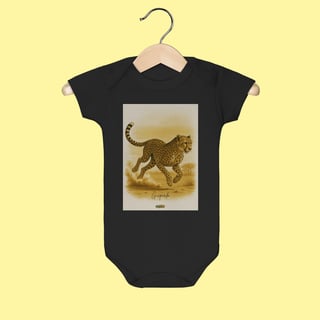 Nome do produto Body Infantil Guepardo – 100% Algodão | Coleção Fauna