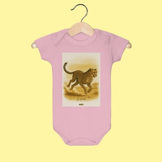 Nome do produto Body Infantil Guepardo – 100% Algodão | Coleção Fauna