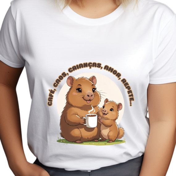 T-shirt feminina mamãe capivara