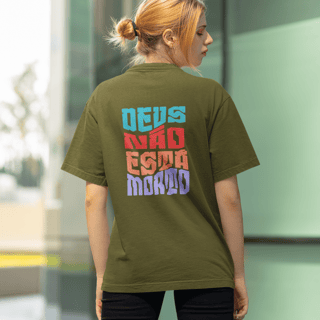 Nome do produto Camiseta Oversized Marca Azul/Frente e Costa