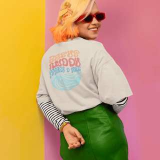 Nome do produto Camiseta Oversized Lisa+Marca Branca/Frente e Costa