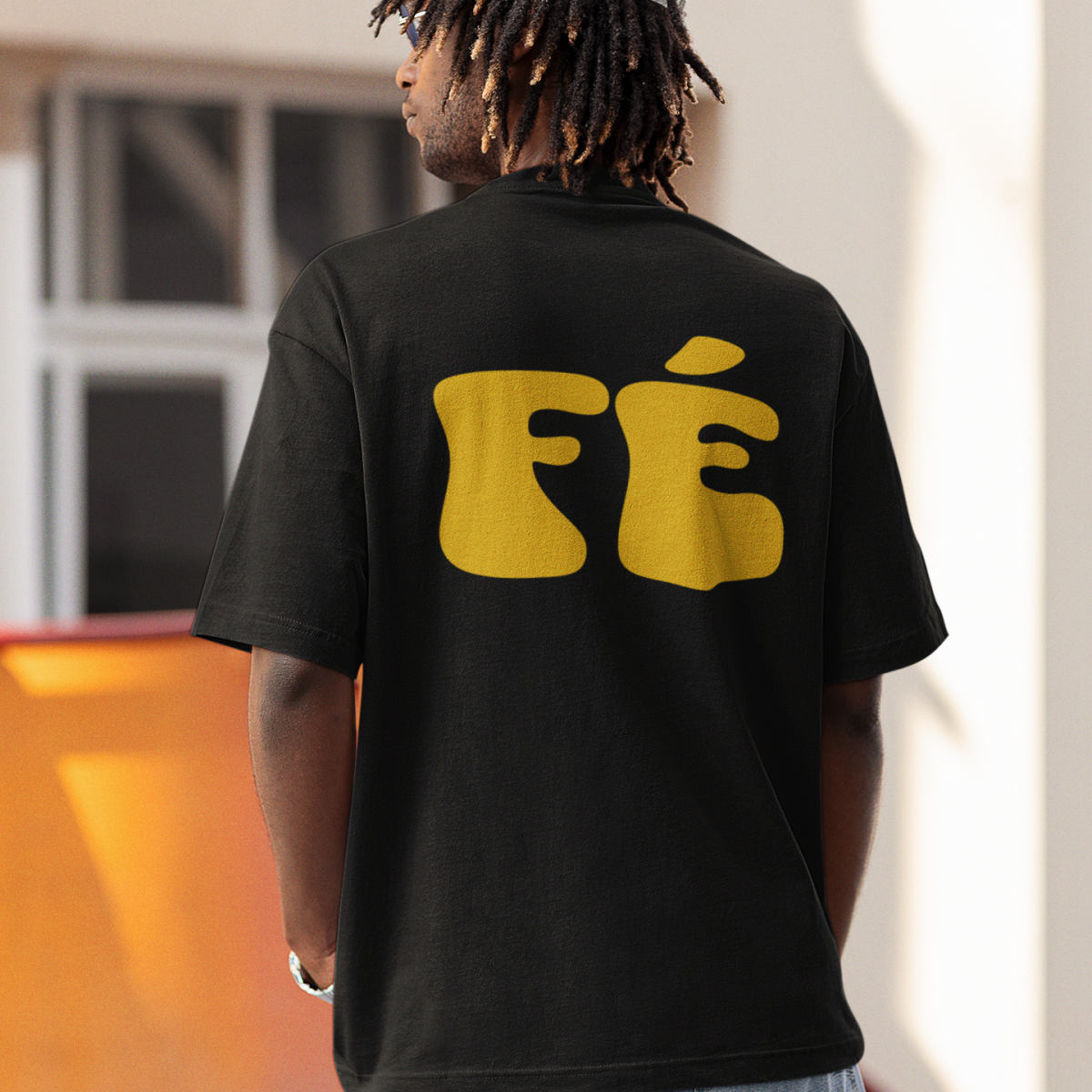 Nome do produto: Camiseta Oversized Lisa+Marca Amarela/Frente e Costa