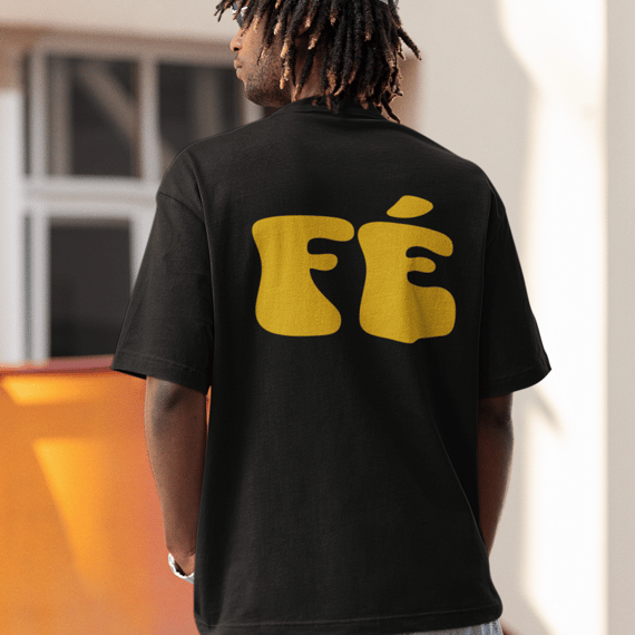 Camiseta Oversized Lisa+Marca Amarela/Frente e Costa