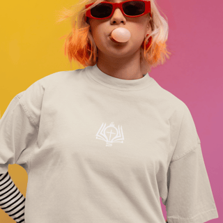 Nome do produto Camiseta Oversized Lisa+Marca Branca/Frente e Costa