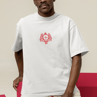 Nome do produto Camiseta Oversized Lisa+Marca Vermelha/Frente e Costa