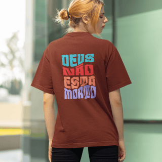 Nome do produto Camiseta Oversized Marca Azul/Frente e Costa