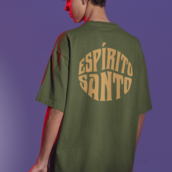 Camiseta Oversized Lisa+Marca Amarelo/Frente e Costa