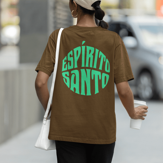 Camiseta Oversized Lisa+Marca Verde/Frente e Costa