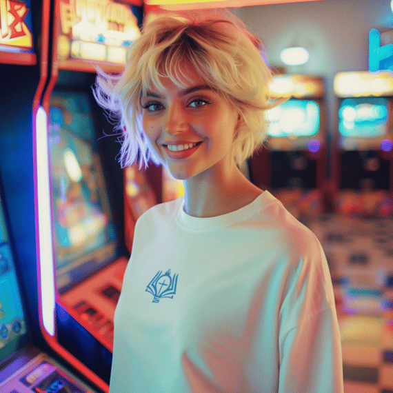 Camiseta Oversized Lisa+Marca Azul/Frente