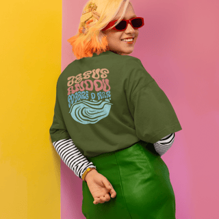 Nome do produto Camiseta Oversized Lisa+Marca Branca/Frente e Costa